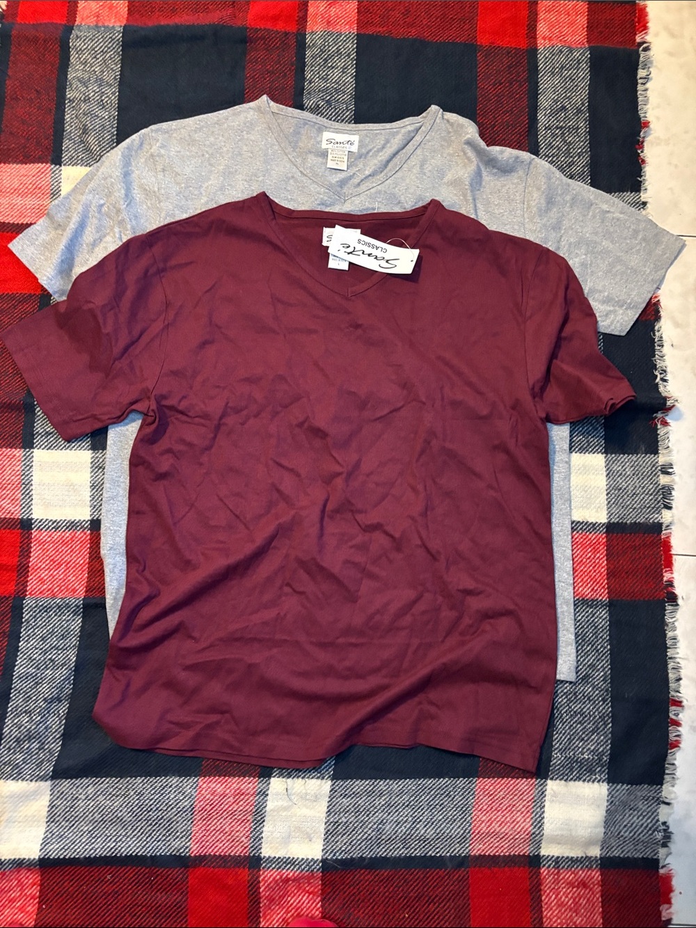 Sovereign Code Men's V-Neck Tee - Burgundy & Heather Gray